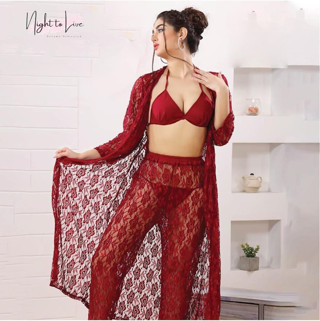 4 Piece Bridal Night Suit